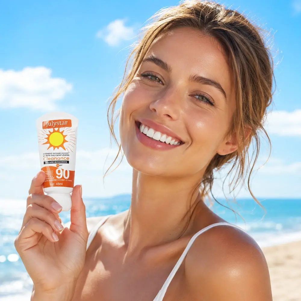 High Spf90 Face & Body Sunscreen, Lightweight Moisturizing Sun Block, Waterproof Anti-UV Lotion for Swimming, Travel, Beach, Daily Use