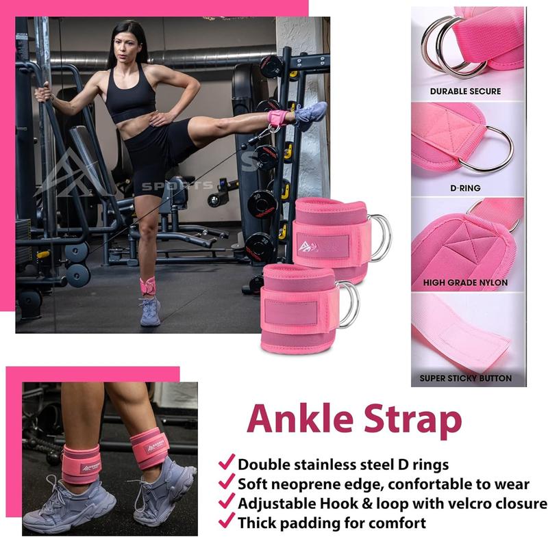 Barbell Pad Set for  Thrusts - Squat Pad for Barbell Lunges, Bench Press, with 2 Gym Ankle Straps,  Resistance Bands  Gym Accessories for Women with Carry Bag, Towel