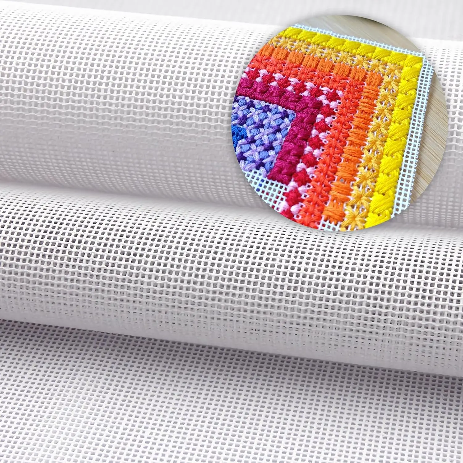 Needlepoint Canvas, 20" X 18", 14-Mesh White Needlepoint Canvas Embroidery Blank White Cloth (1)