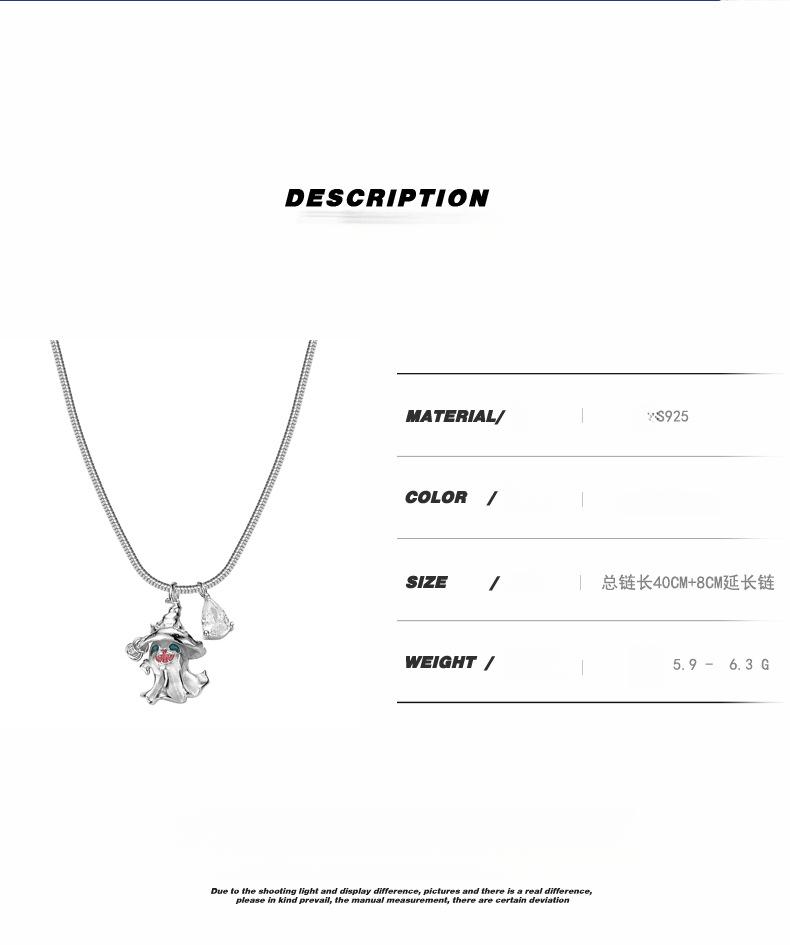 Ghost series necklace female niche super sa sweet cool sterling silver zircon pendant collar trend personality