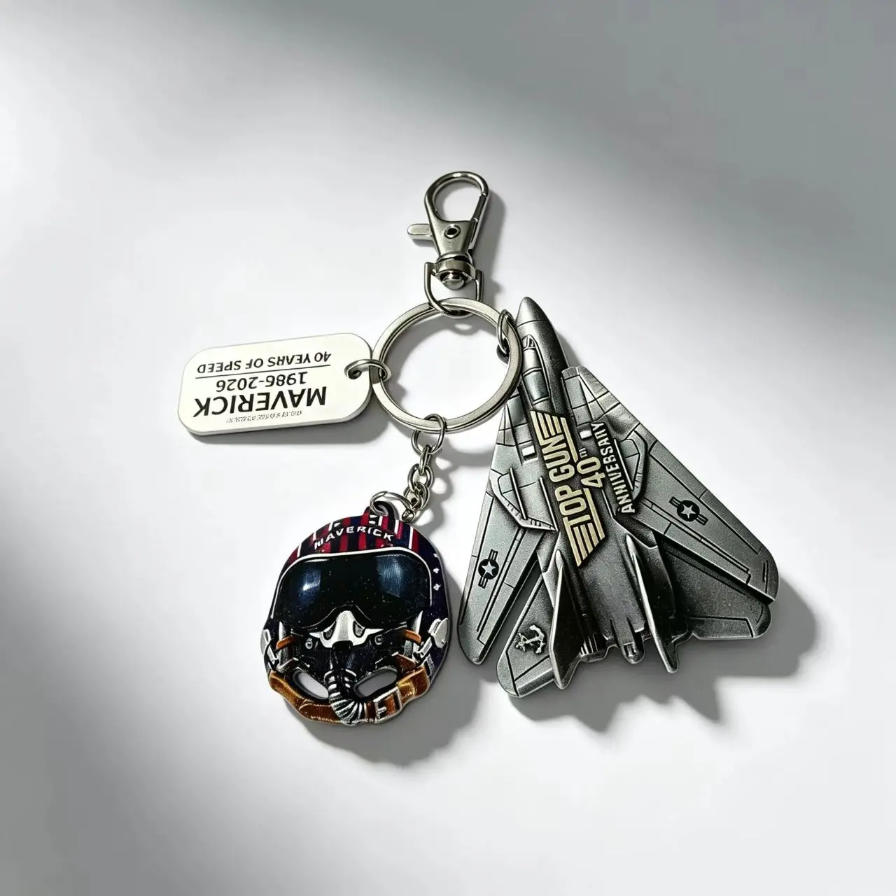Keychain, 1pcs Maverick Theme Keychain, F14 Fighter Jet Alloy Pendant, Military Enthusiast Collectible, Backpack Key Decoration, Keychain For Bags