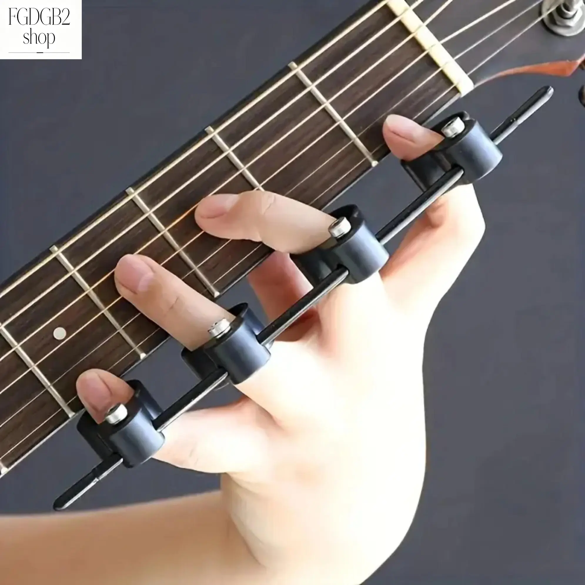 Guitar Finger Exerciser & Finger Stretcher, Finger Span Trainer for Chord Practice, Portable Hand Dexterity Tool for Guitar, Piano & Bass Beginners, Daily Music Practice Accessory