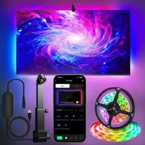 Sync9.8ft/19.6FT Game Lights, USB LED Light Strip for Tvs, Color Sync with Ar Sensor, Smart 5050 RGB+ic, Adjustable Leds, RGB Dimmable Light, APP Control & Music, Adjustable Rgb Lighting, Adjustable Brightness Led, App Controlled Led, Dimmable Rgb Stripe