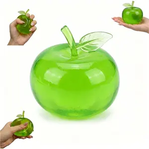 Green Apple Squishy Sensory Toy,Green Fruit Squishys, Soft Flexible Apple Squishy Toy for Anxiety Relief,Cute Novelty Stress Relief Fruit, Rebounding Squishies