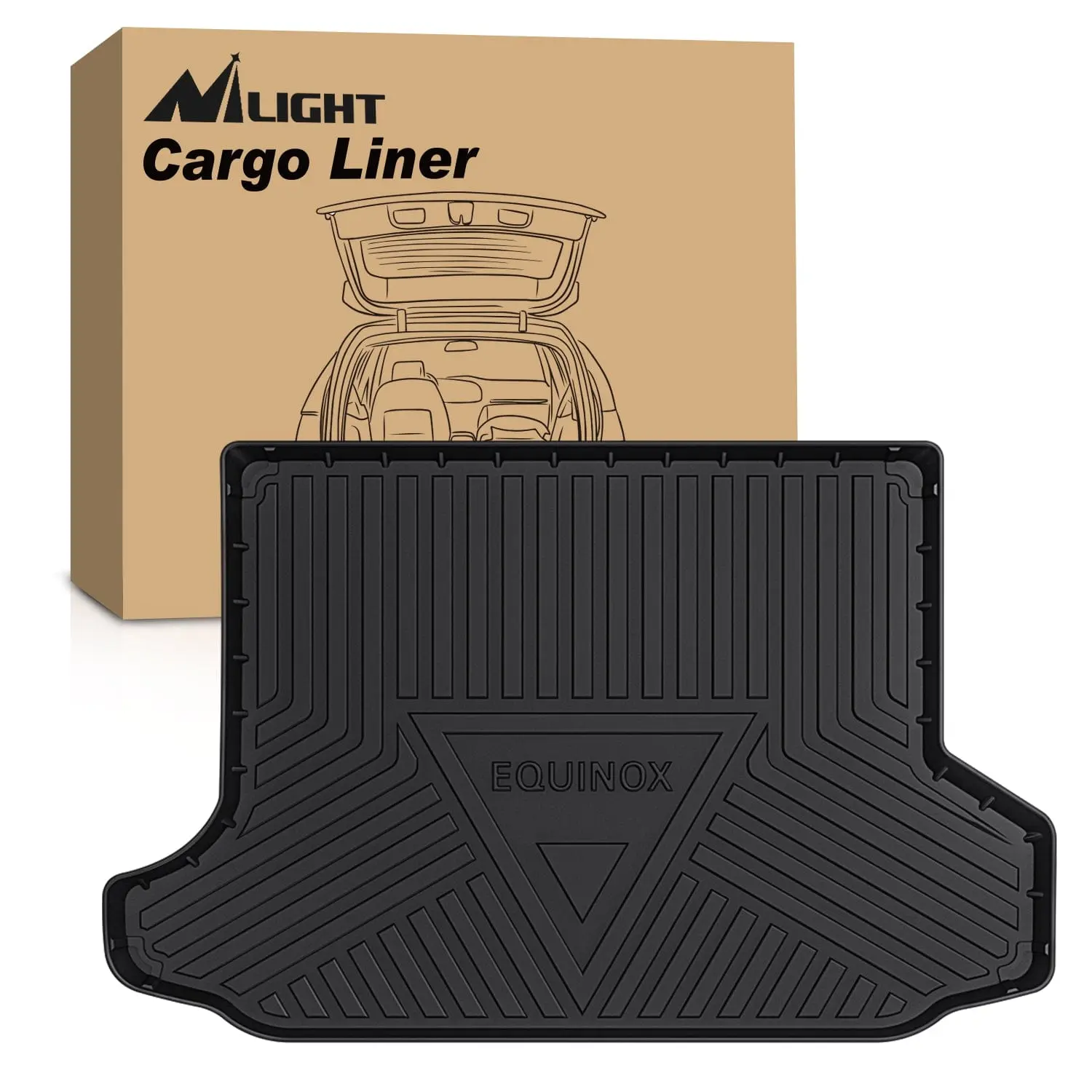 Nilight All-Weather Rubber Cargo Liner, Vehicle-Specific Custom Fit for Chevy Equinox & GMC Terrain 2018-2024, Waterproof, Durable Reusable, Easy to Clean, Raised Lip, Upholstery Protection, Lifetime Service