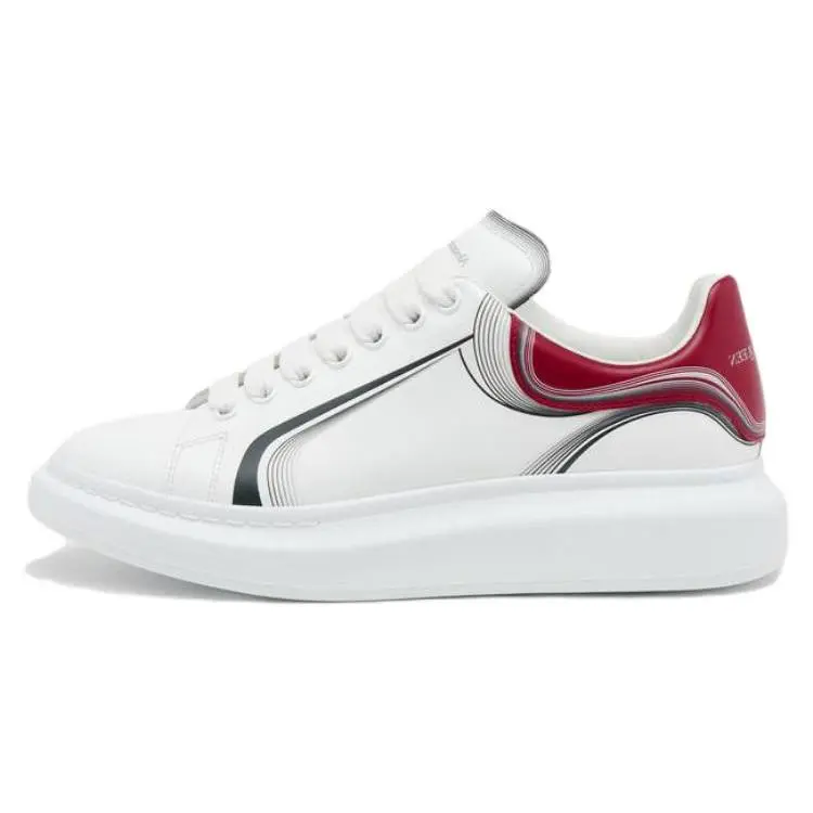 Alexander McQueen Men's Oversized Leather Low-Top Lace-Up Comfort Trainers - White Casual Footwear, Maison Mihara Verifiable with Credentials & Global Authentication Support