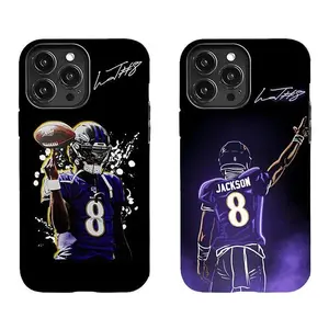 L-Lamar J-Jackson Ravens #8 Phone Case Football Fan Design Designed for iPhone 11-17 Pro Max/Plus & Samsung Galaxy S23-S25 Shockproof Protective Cover Sports Fan Gift
