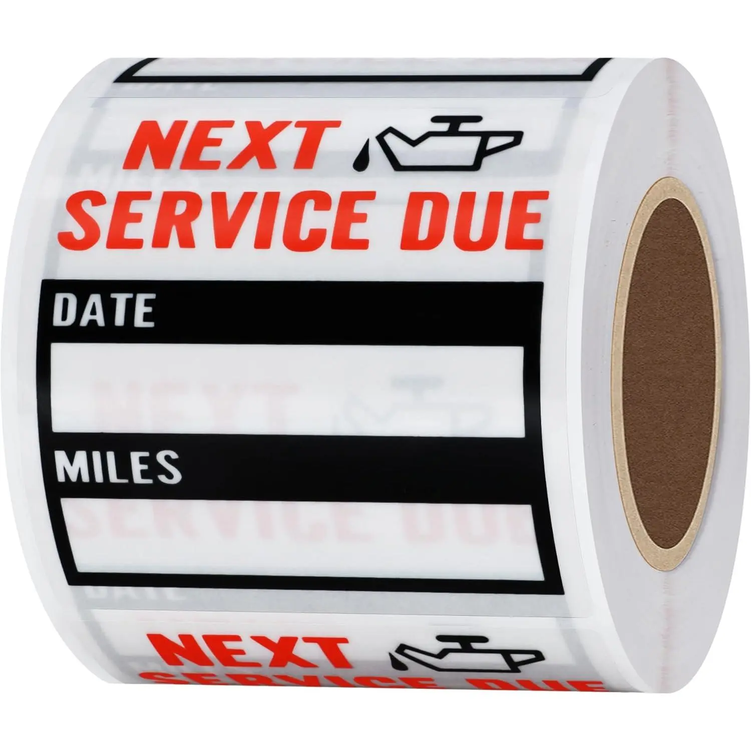 200pcs Transparent Oil Change/Service Reminder Stickers 2"x2" Premium Quality Clear PET Oil Change Stickers (Black)