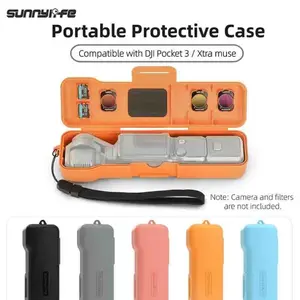 Qrd Protective Case with Lanyard for Dji Osmo Pocket 3/xtra Muse, Travel Waterproof Case, 3 Magnetic Filter Slots, 2 Card Slots, Wrist Strap