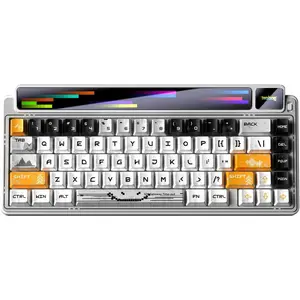 x Aula AMG65 Mechanical Gaming Keyboard w/ Screen, 65%  Small Custom RGB Keyboard Quite,/2.4G/Wired, Rapid Trigger, Hot Swappable for Windows Laptop PC  - White