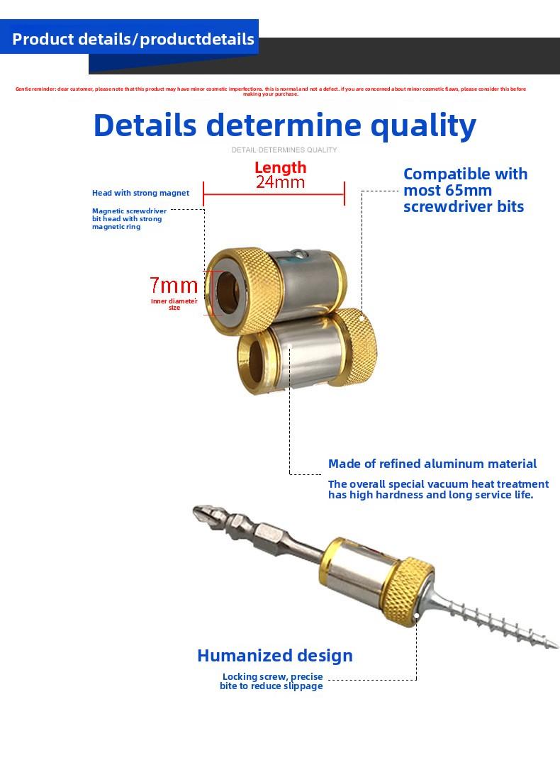 Aluminum Alloy Magneticizer Set: High-Hardness Demagnetizer, Strong Magnetic Adsorption Rings, for Screwdriver Bits and Electric Drill Bits