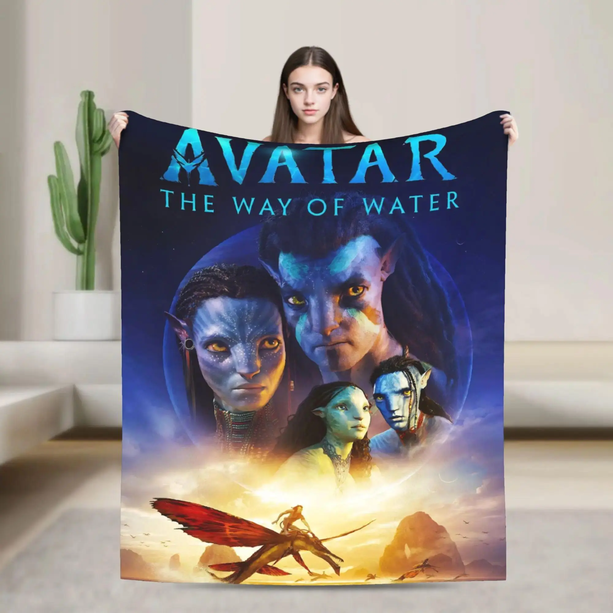 Avatar Movie Artwork Polyester Flannel Throw Blanket, Soft Cozy Multi-Size Outdoor Camping Hiking Gear, Travel Gift, Themed Print