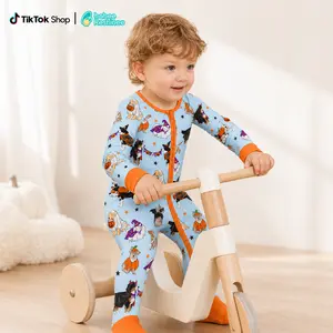 babee Reshinee 93% Bamboo Viscose Baby Boy Pajamas, Convertible Footie Two-Way Zipper Romper, Halloween Christmas Holiday Print Onesie Sleeper, Soft Breathable Infant Toddler Sleepwear, 0-24M Baby Clothing Cute baby mexico jersey
