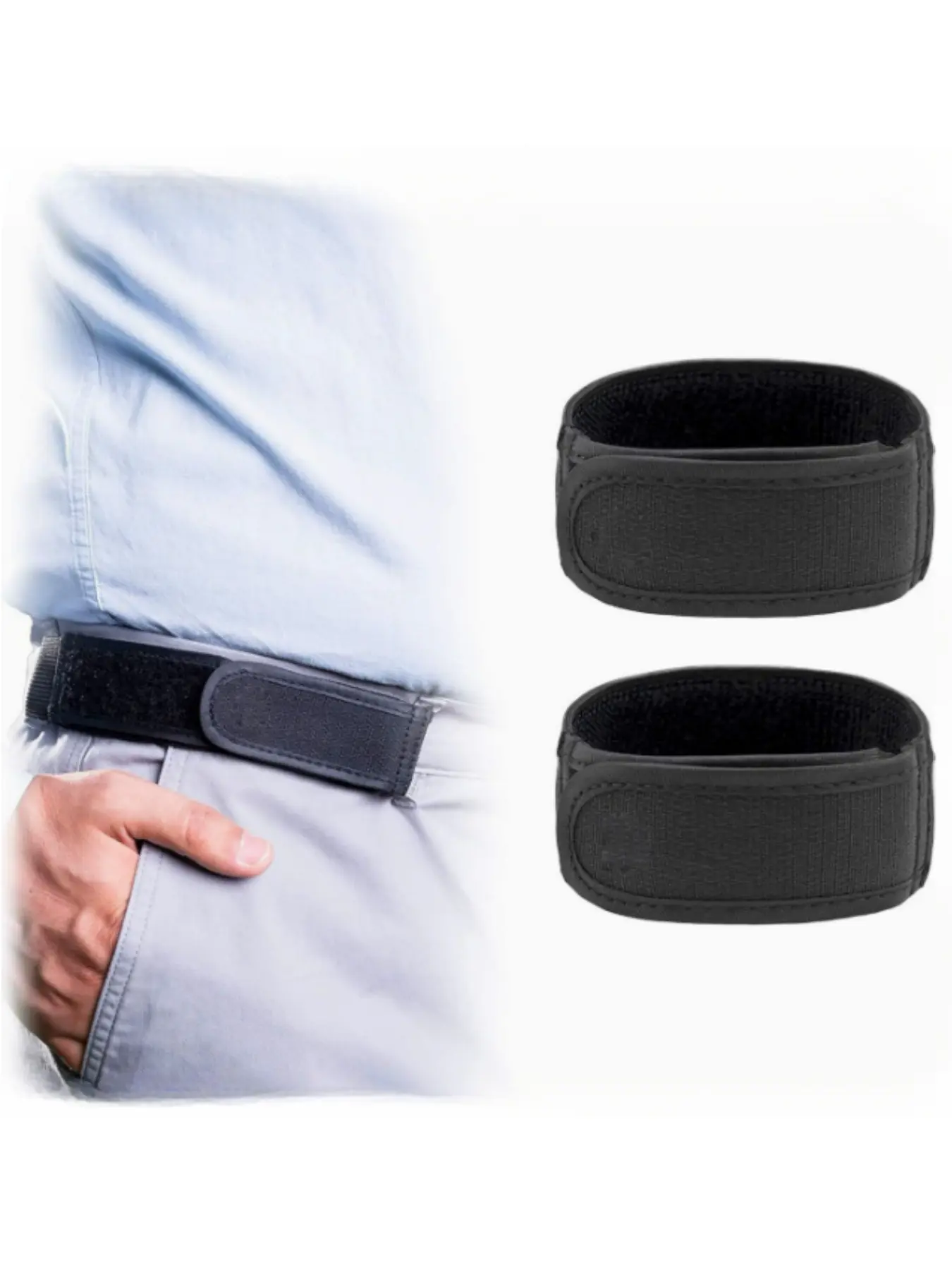 2-Pack Unisex Elastic No Buckle Stretch Belt, Adjustable Nylon Belt for Comfort and Convenience, Quick Release Slimming Design