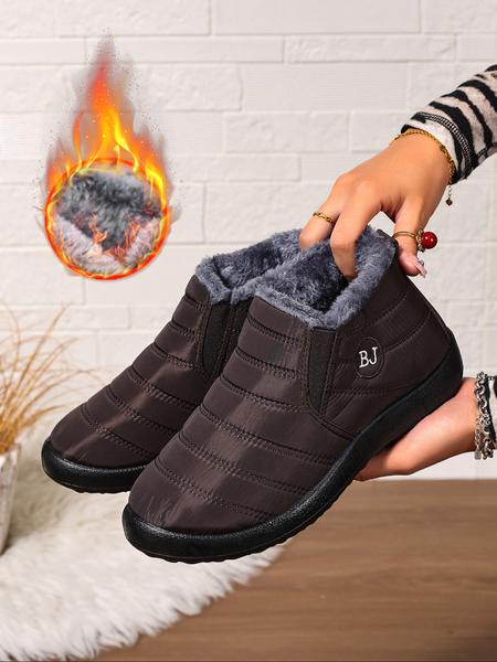 Women's Large Size Lightweight Comfortable Snow Boots, Anti-Slip Short Winter Warm Fleece Boots, Perfect Gift for Outdoor Activities, Winter Warm Shoes
