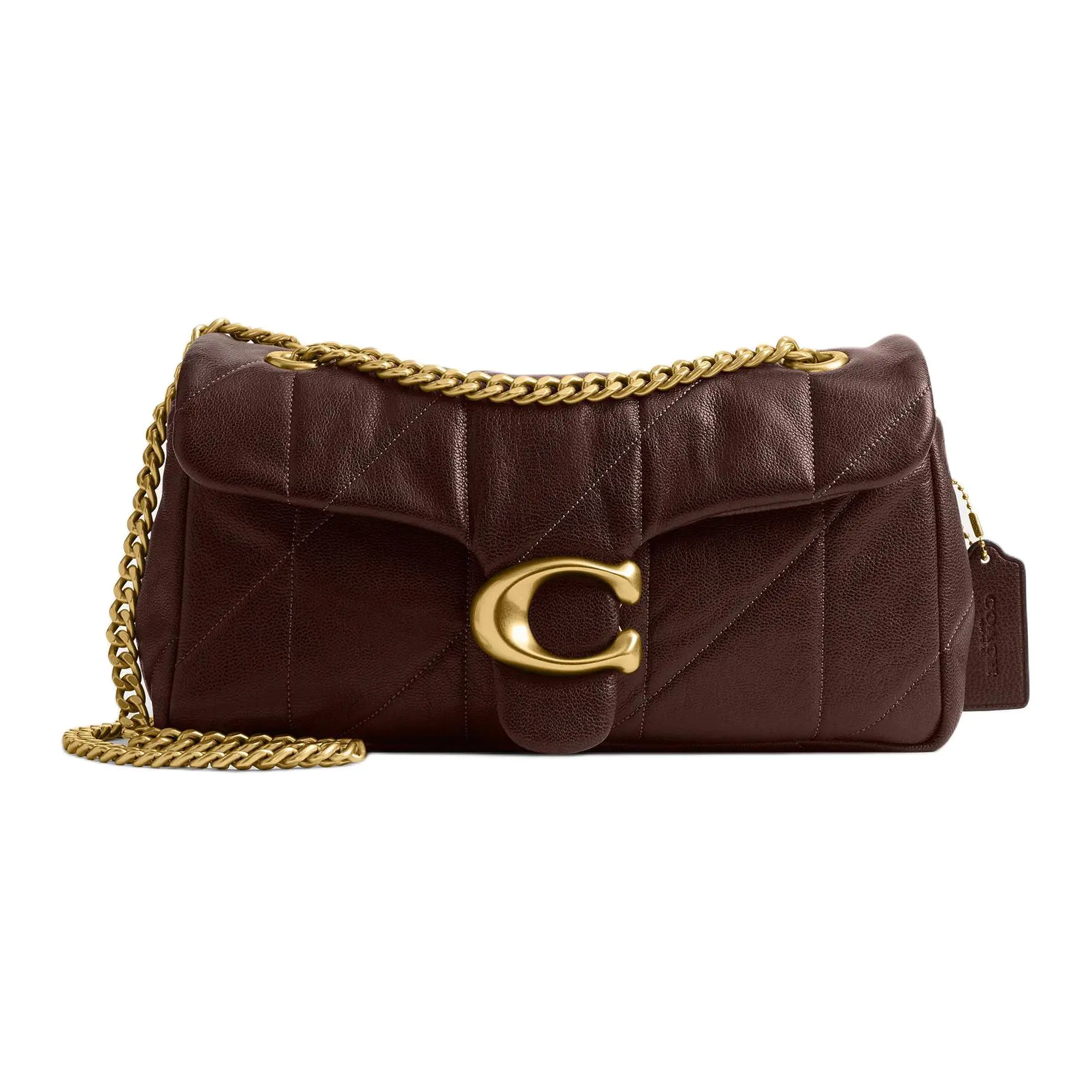 Coach Tabby 26 Quilted Crossbody Bag for Women with Signature Hardware and Magnetic Closure in Maple Brown Leather