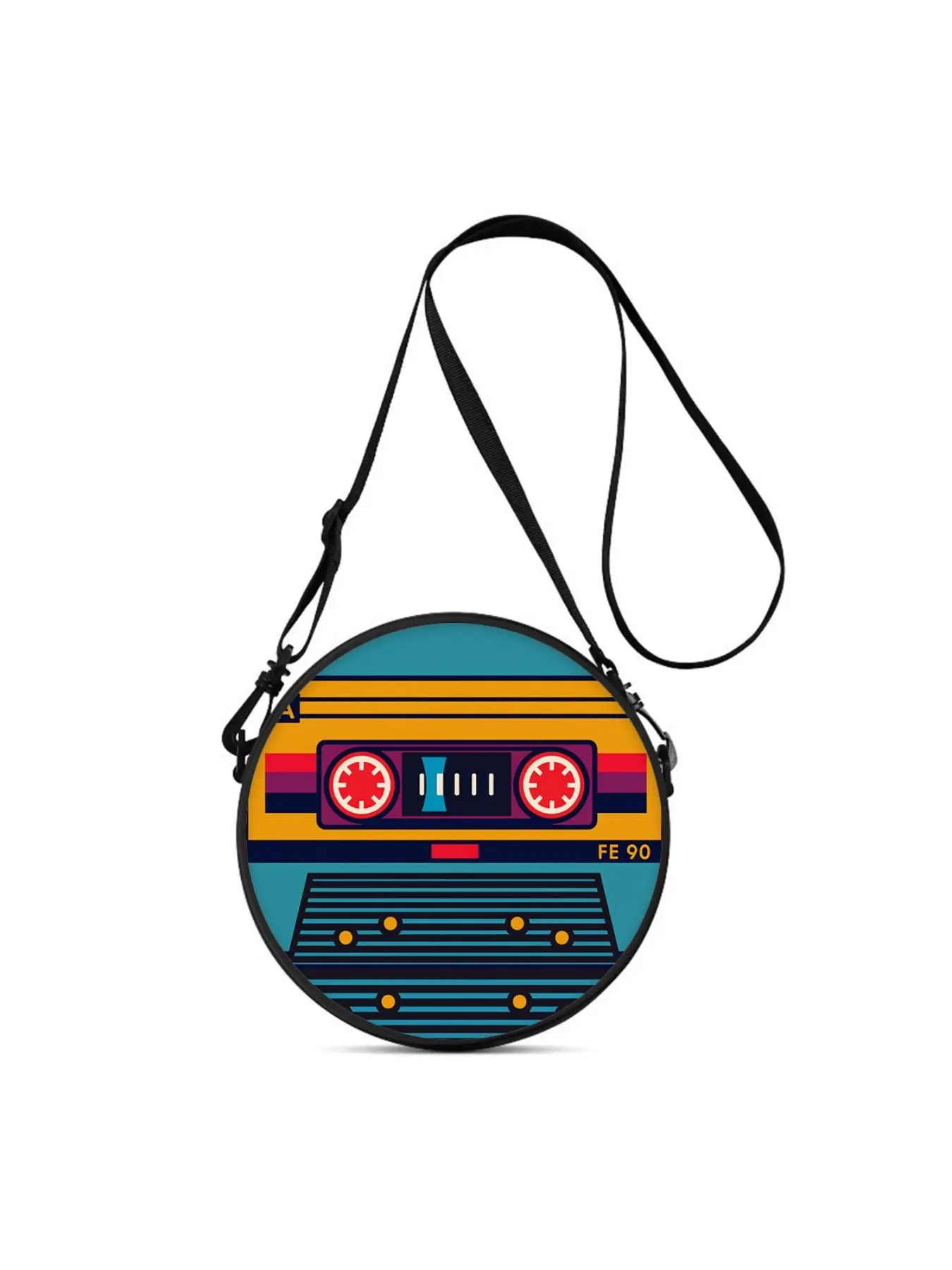 2D Printed Cassette Pattern Lightweight Women's Crossbody Bag, Crossbody Purses, Perfect Gift for Female Friends, Can be worn as crossbody, single shoulder or handbag. Ideal for commuting, outdoor activities, travel, leisure and campus use