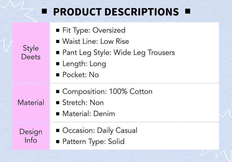 Cider Denim Low Rise Baggy Jeans - Fitted Minimalist Basic Trouser for Womenswear Streetwear