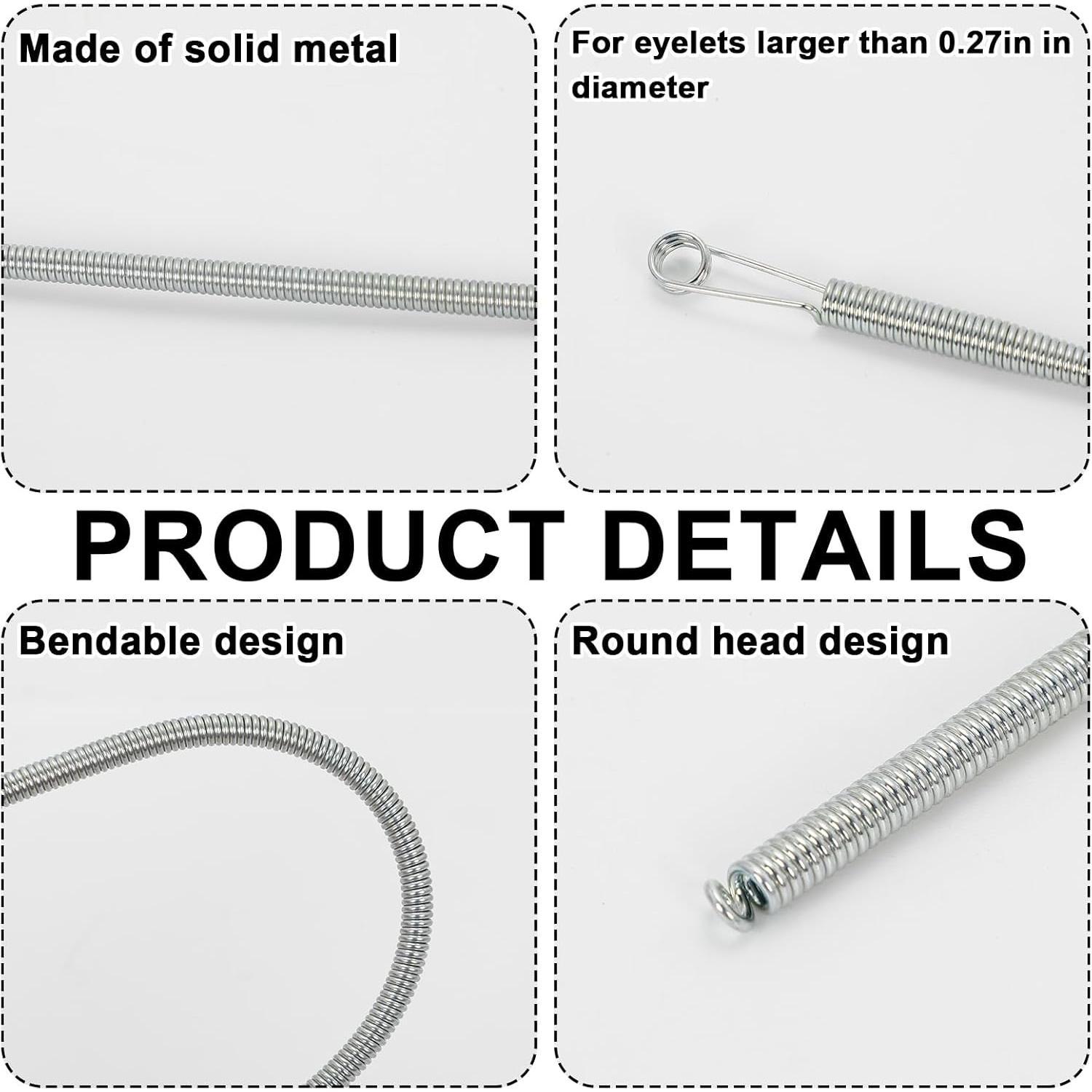 6 count Spring Loop Drawstring Threader Tool for Hoodies, Sweatpants & Shorts - Bendable Metal Rope Threader Clip for Easy Sewing