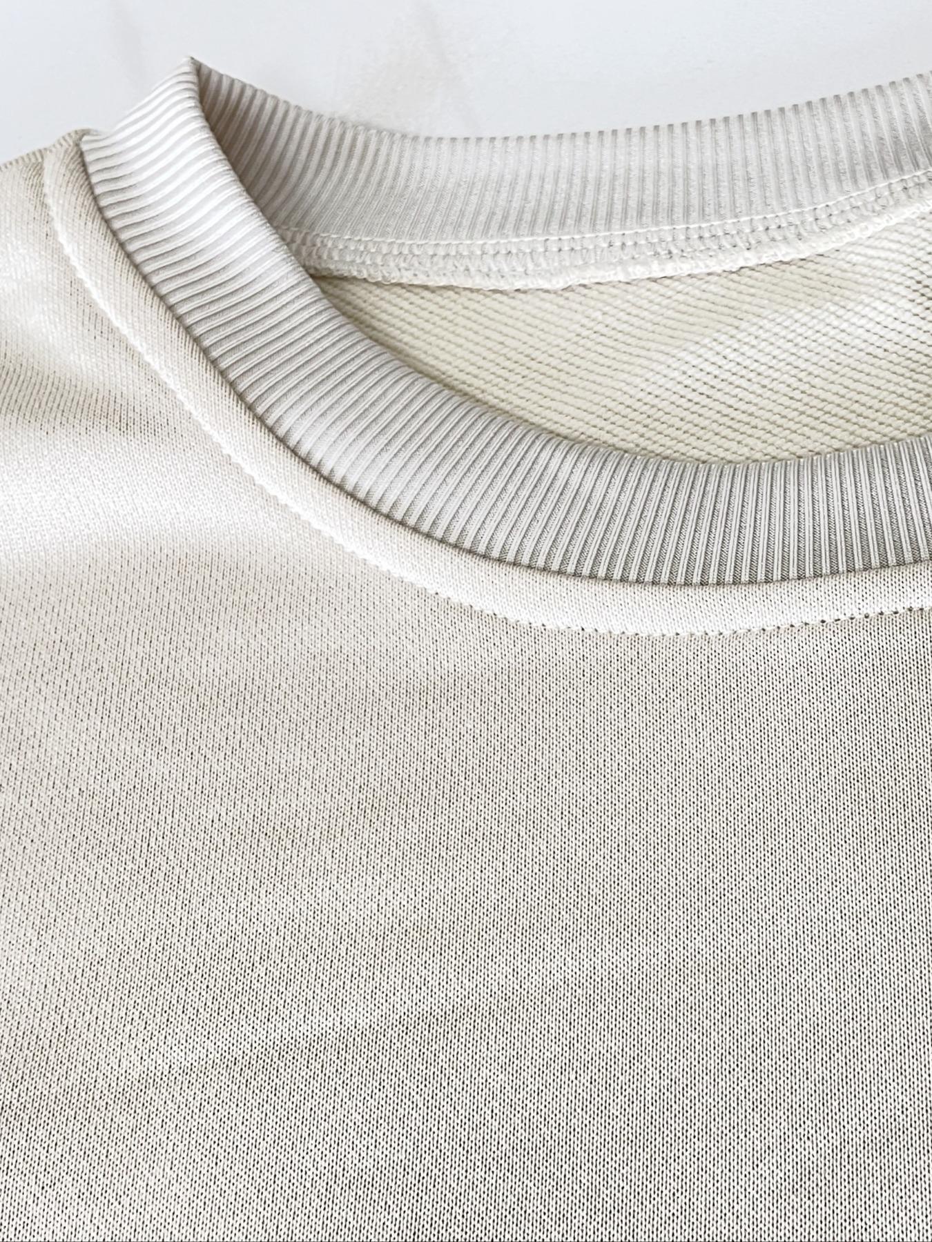 Women's Solid Drop Shoulder Split Hem Sporty Round Neck Sweatshirt & Pants Two-piece Set, Sweatsuit Matching Set, Casual Fashion Cozy Breathable Outfits for Daily Outdoor Wear, Ladies Sportswear for All Seasons