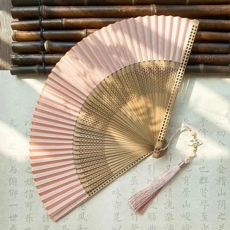 New Bamboo Folding Fan Chinese StyleFan Classical Carving Craft Fans Portable Summer Female Dance Hand Held Fan Gift Home Decor