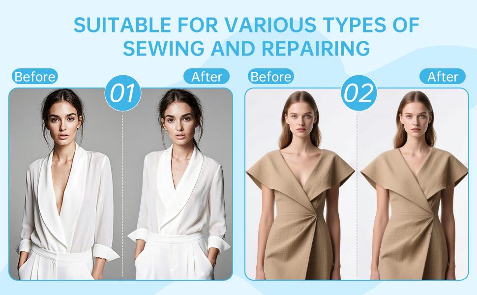 Tagging Gun Fou Clothing - Pink and White Stapler for Clothing Mini Sewing Kit Quick Clothing Fixer Sewing Tool Kits, 2000 Black & 2000 White 5mm Mini with 6 Needles