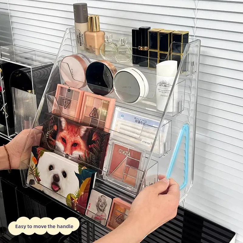 Acrylic display rack for badges, color paper, planner cards, and cards; transparent acrylic storage box for displaying and organizing items