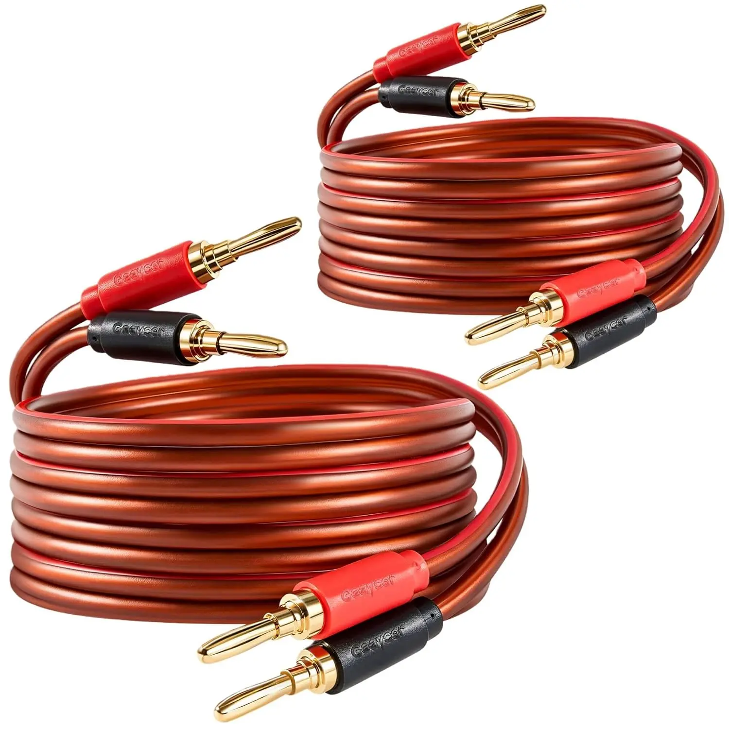 14-Gauge Oxygen-Free Copper (OFC) Speaker Wire with Banana Plugs, 2 Packs/6.6Ft Audio Video Accessories