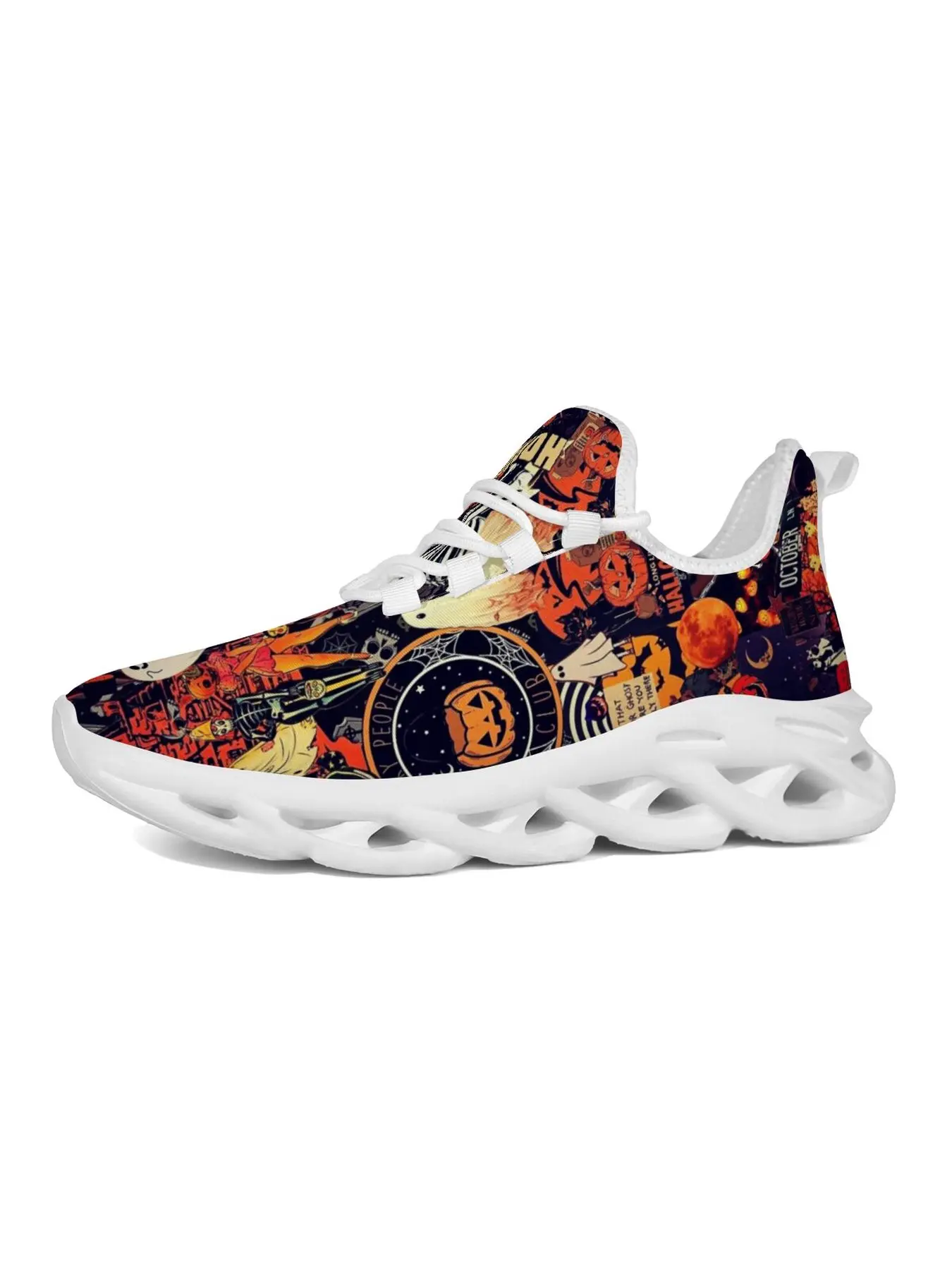 New Hot Exclusive Halloween Print Sports Shoes For Man Women Casual Fashion Design Comfortable Thick Sole Low Top Sneakers Versatile For Daily Outings Holiday Gift