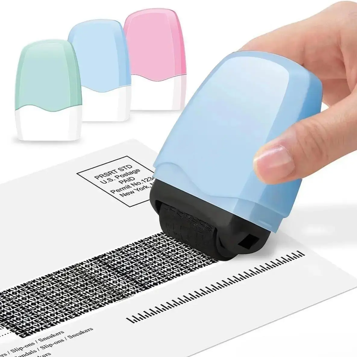 Identity Theft Protection Roller Stamp – Confidential Privacy Blackout Stamp, Wide Coverage Self-Inking Roller for Address & ID Blocking, Secure Mess-Free Office & Home Data Security Supplies