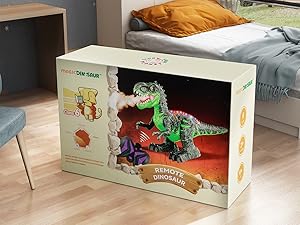 Remote Manage Tyrannosaurus Large Dinosaur Toy for Boys 3 4 5 6 7 8 Years, Lifelike Tyrannosaurus with Water Mist, Light, Roaring, Electrical Dinosaur Birthday Gifts for Kids Toddlers