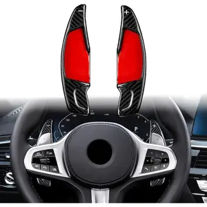 T-carbon Carbon Fiber Paddle Shifter Extension Compatible with BMW 3 4 5 6GT 7 8 G10 G12 G30 G38, X3 X4 X5 X6 X7 M5 M8 Z4, Steering Wheel Shift Paddle Extended Shifter Trim Cover, Black
