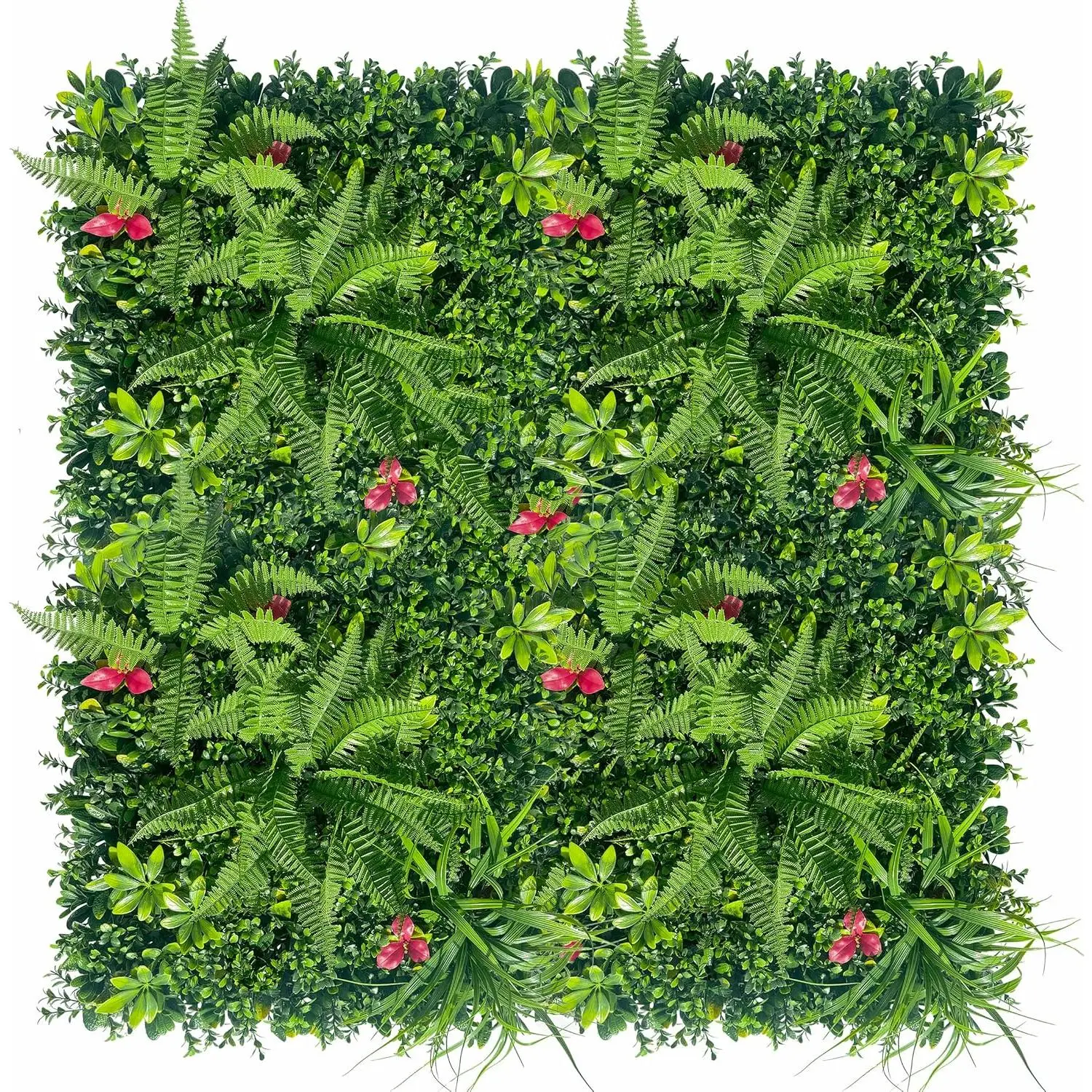 Artificial Boxwood Foliage Hedge Grass Wall Panels Set, 40x40 in (11.5 sqft) | UV-Resistant, Decorative Indoor Outdoor Home Garden Backdrop, Photo Wall Fence Screen Cover, Ivy Leaves, High-Density Pe