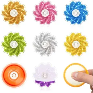 Fidget Toys 9 Pack, Fluid Glitter Fidget Spinners for Kids Age 3+,Anxiety Relief Fidget Spinner,Party Favors Colorful Flower Shaped Sensory Toys for Kids with Autismfidget toys