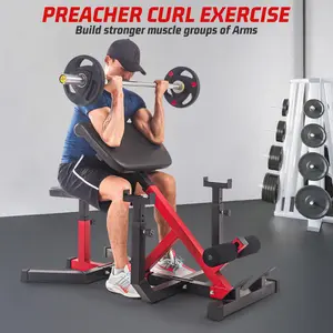 2-in-1 Roman Chair & Preacher wave Bench – Heavy-Duty Adjustable Hyperextension with Barbell Holders – Multi-Function Strength Training Equipment for Full Body – Home Gym Fitness Bench – No Color Specified