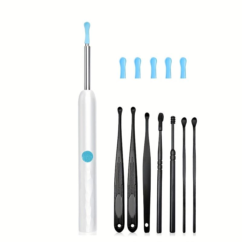 Smart Visual Ear Spoon Cleaner Tool with Built-In Light, Includes 8 Ear Tips, Compatible with Mobile Phones & Tablets