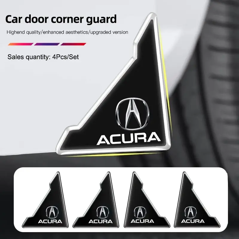 4PCS Car Door Anti-collision Corner Protectors Stickers For Acura MDX RDX TSX RSX Integra TL RL NSX TLX ILX ZDX RLX