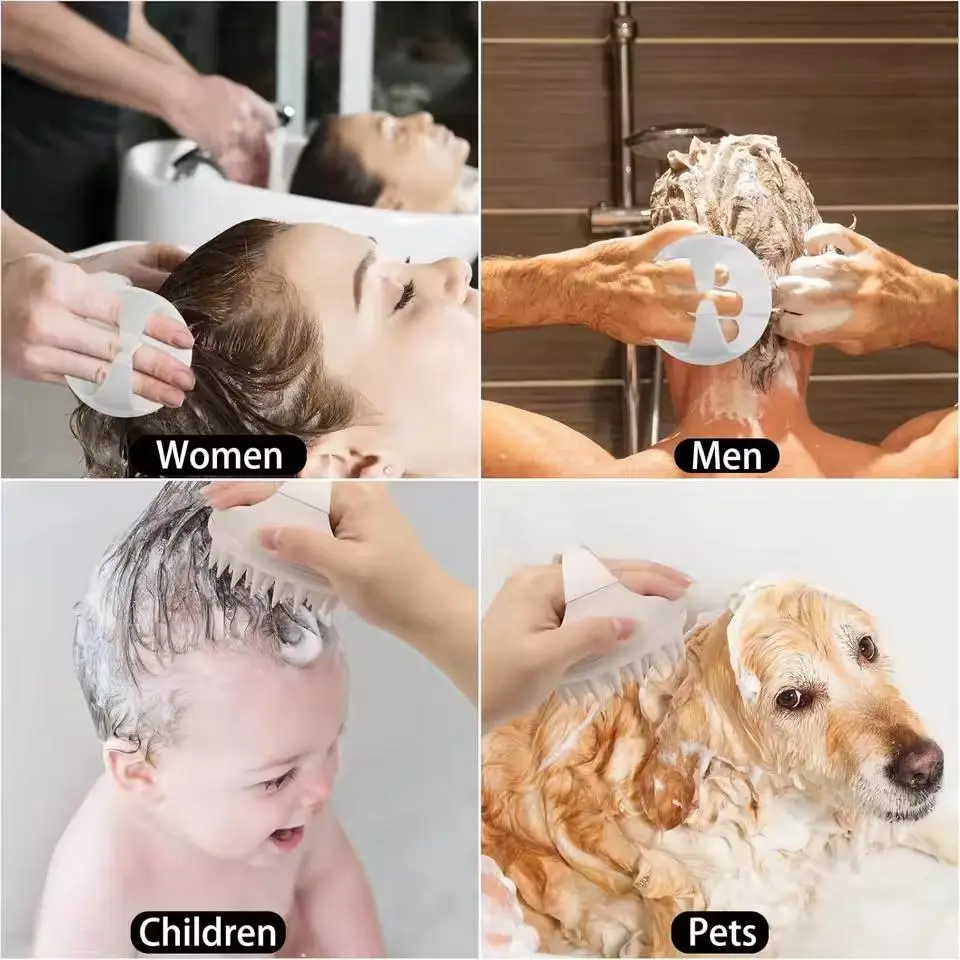 Revolutionize Your Bath Routine, Scalp Massage Hair Brush, Silicone Bristles, Deep Cleanse, Quick Lather, Relaxing Massage, Ideal for Busy Professionals