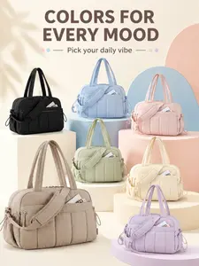 1pc Large Capacity Tote Bag for Women, Multi-Functional Shoulder & Crossbody Bag, Daily Commuter Bag, Soft Nylon Gym & Work Bag with Multi-Pockets, Fits Tablet, Bottle, Cosmetics, Zipper Closure, Perfect for Travel, Fitness, Commuting, Everyday Use