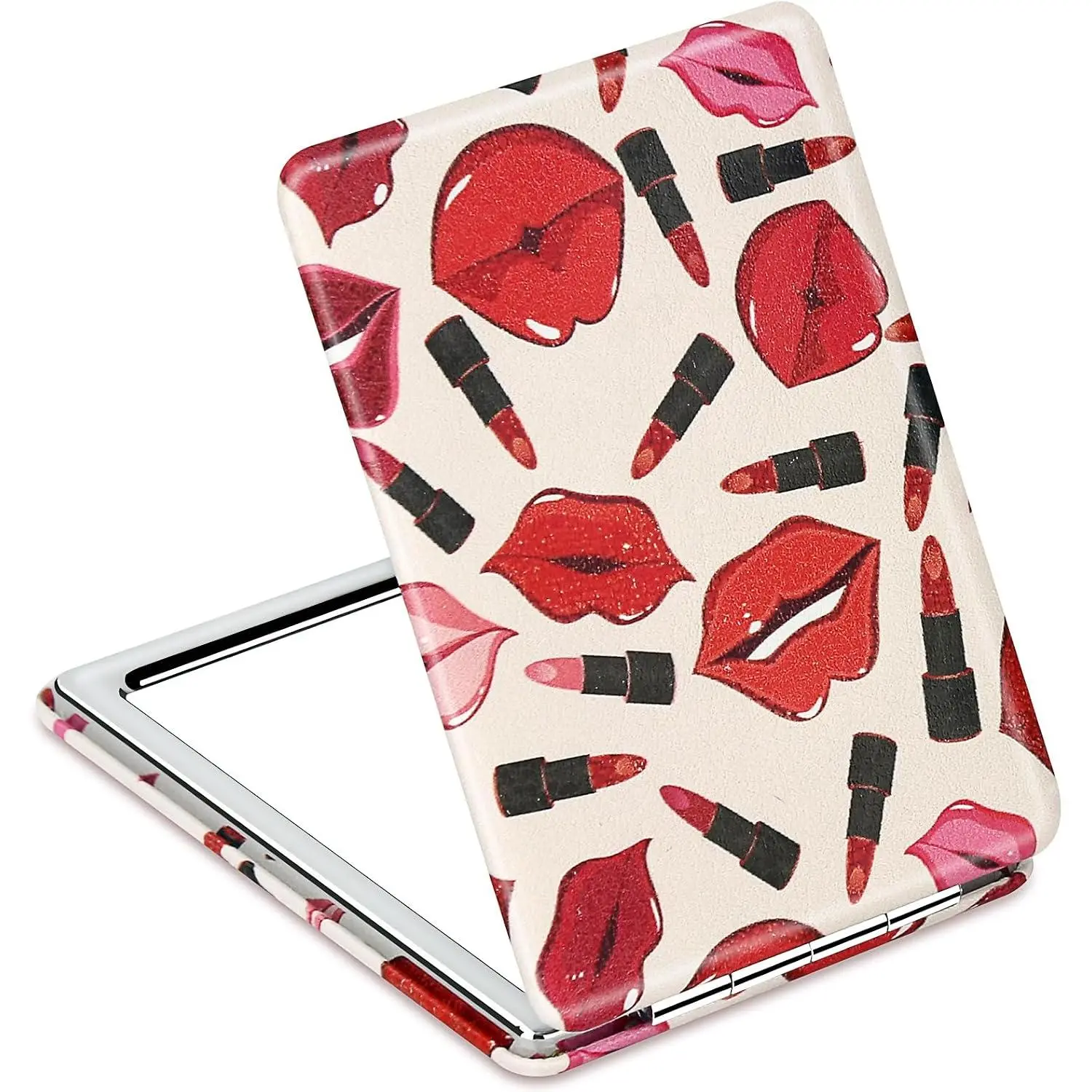 Quality  Compact Makeup Mirror for Girls Women, Stylish Slim Travel  Mirrors for Pocket Purse Wallet Handbag, Portable Magnifying Handheld Small Mirror Foldable Cute Lightweight