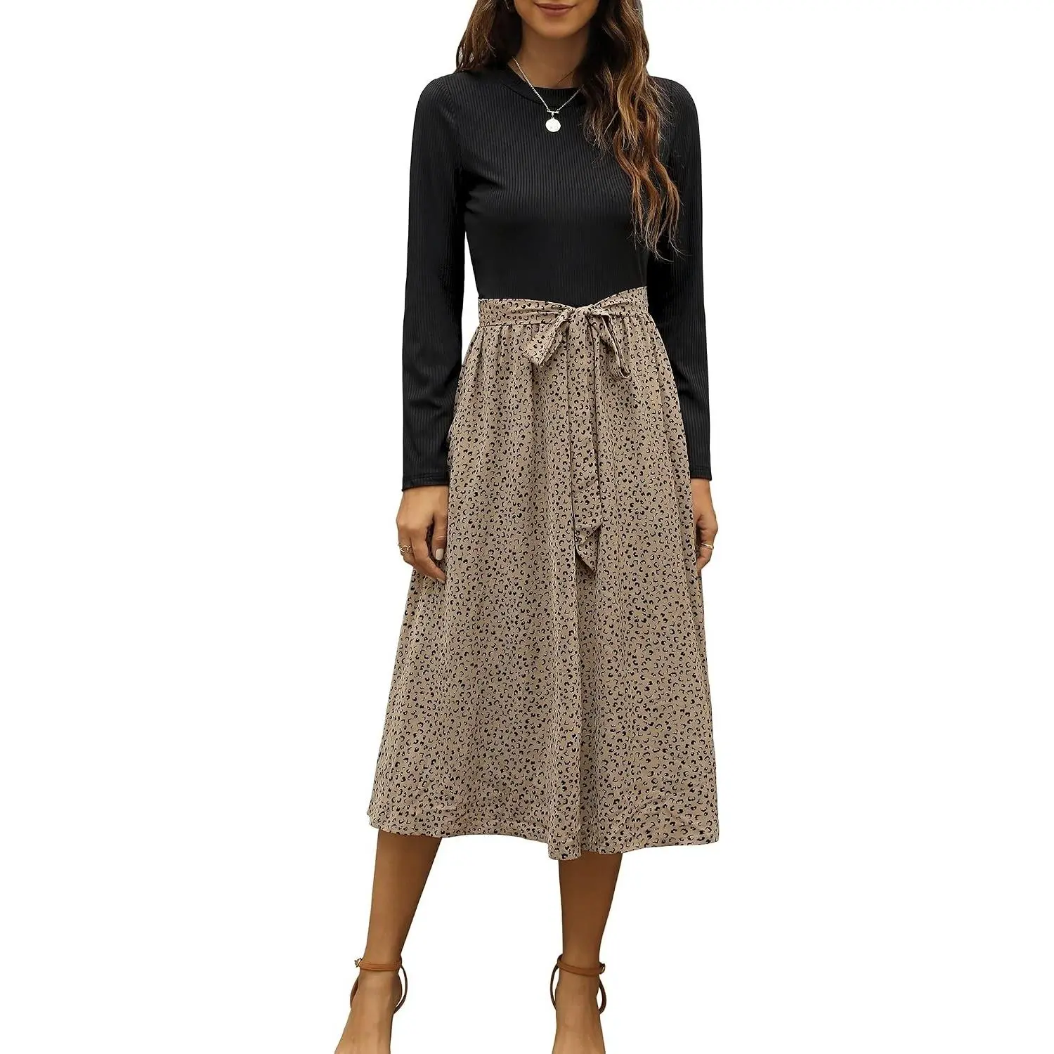 Women 2026 Summer Dress Short Sleeve Ribbed Teacher Church Modest Business Casual Work Outfits Midi Dress