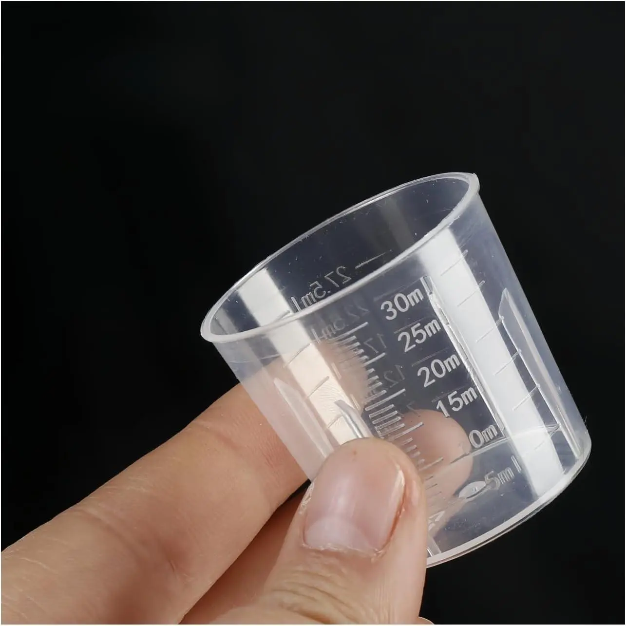 BPA-Free 30ml (1oz) Liquid Measuring Cups (10-Pack) - Mini Plastic Graduated Beakers for Kitchen, Lab, Crafts, Resin - Clear Dual Scale, Accurate safety, Stackable