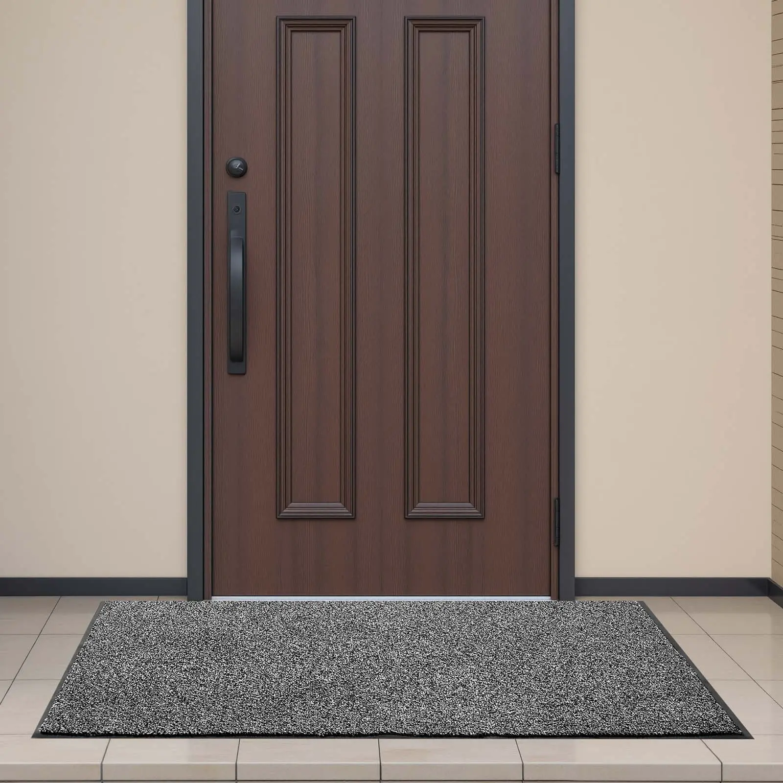 Front Door Mat, 5x 3 ft Commercial Floor Mat for Indoor and Outdoor, Industrial Entrance Carpet with PVC Backing, Heavy Duty Washable Entry Rug for Hallway, Kitchen, Balcony, Garage, Grey