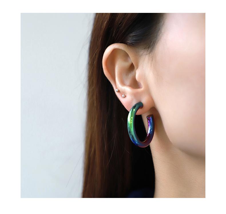 Dainty Purple Electric Hoop Earrings - Stylish and Trendy Accessory for Everyday Wear