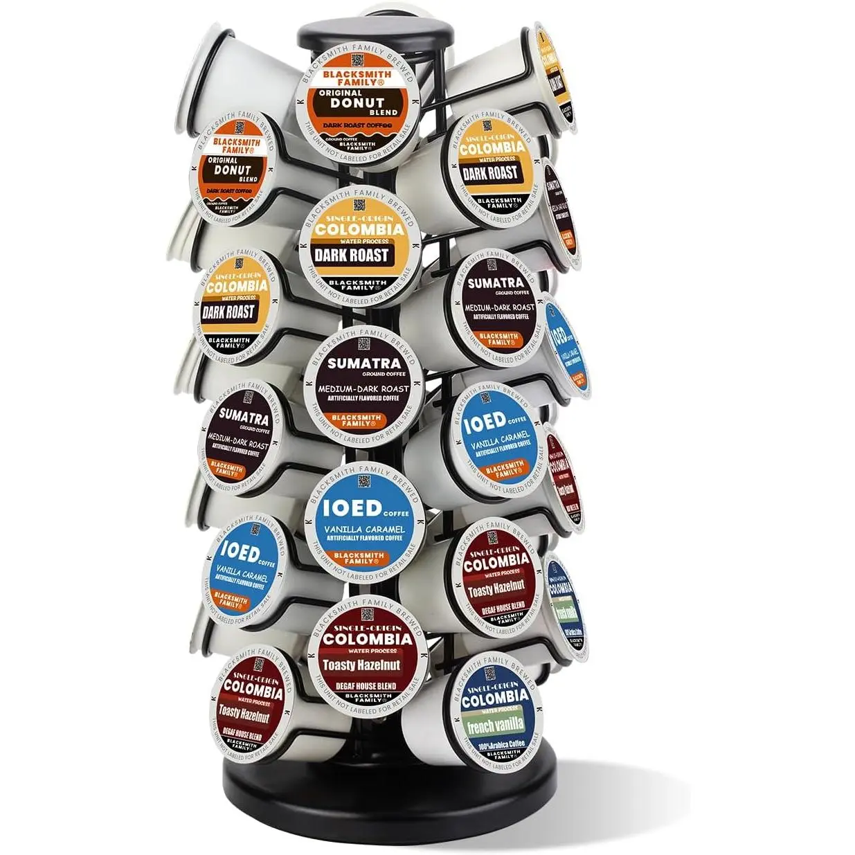 K Cup Holders,K Cup Holder, K Cups Holder,K Cup Carousel, Coffee Pods Holder Storage Organizer Stand,No Assembly Required,Black (Capacity of 40 Pods, Black)