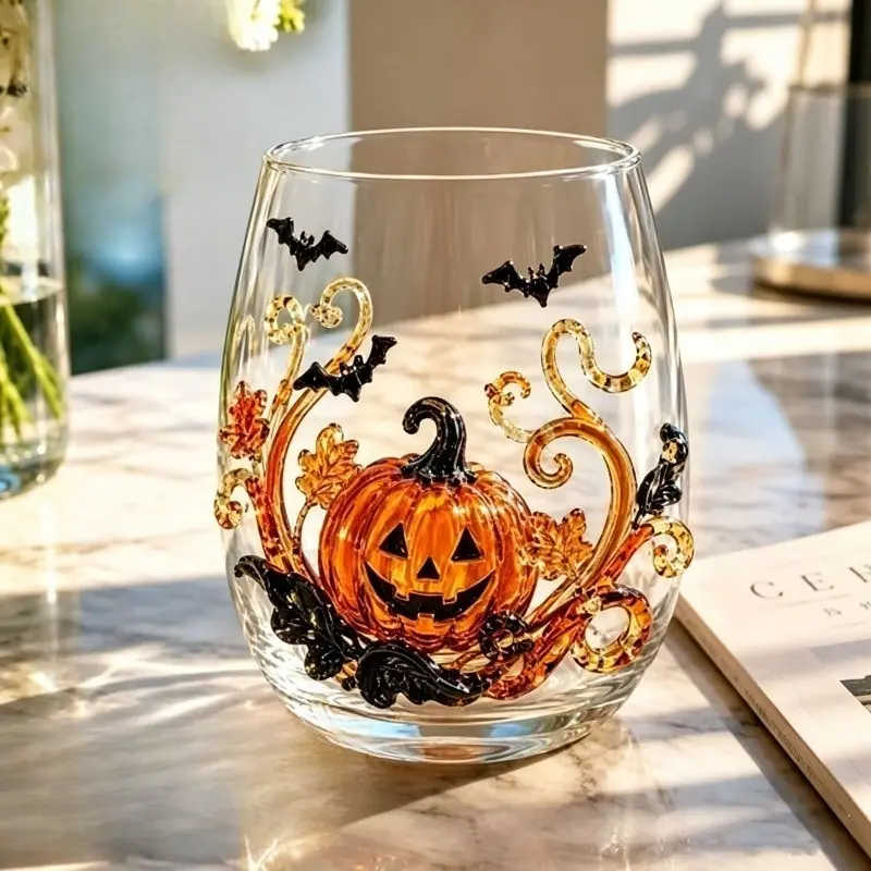 Halloween ArtisanGlassware Halloween Pumpkin Head Ghost Sea Monster Glass