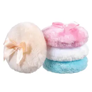 4 PCS 4 Colors Large Fluffy Soft Washable Reusable Makeup Powder Puffs for Face and Body