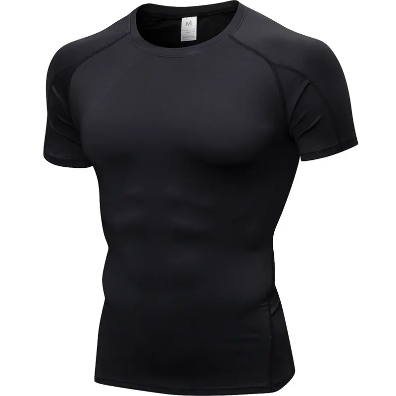 New Men's PRO Tight Short Sleeve Fitness Running Training Clothes Elastic Speed Drying Clothes Short Sleeve T-shirt Clothes