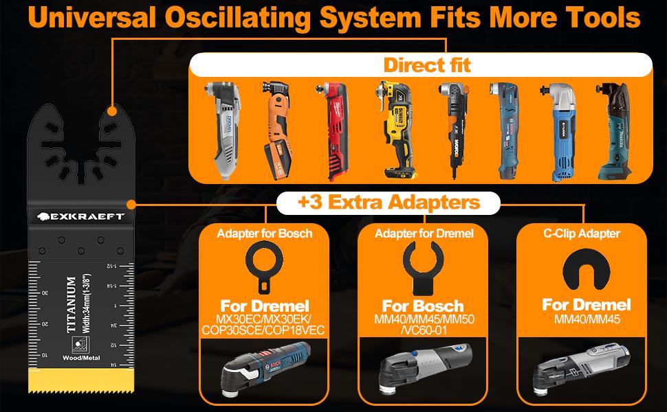 30 PCS Oscillating Tool, Universal Titanium Multi Tool Blades for Metal Nails Wood Plastic and Hard Material, Oscillating Saw Blades Fit Milwaukee Ryobi Rockwell Fein 30 PCS Oscillating Tool, Universal Titanium Multi Tool Blades for Metal Nails Wood Plastic and Hard Material, Oscillating Saw Blades Fit Milwaukee Ryobi Rockwell Fein