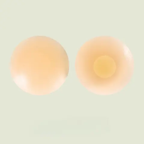 Women's Reusable Silicone Nipple Covers - Minimalist Solid Round Single Circular Nipple Patch Underwear for Women, Seamless Invisible Pasties, Sweatproof, Anti-Chafing for Strappy Tops, Swimwear